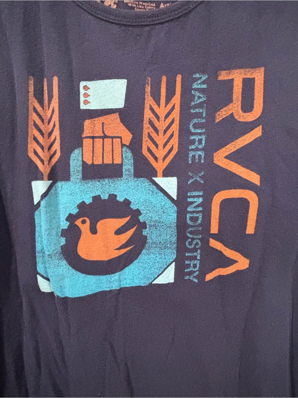 RVCA Tank Top Mens X-Large Blue Logo Shirt Sleeveless Muscle Tee